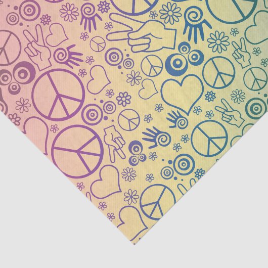 Vredesgebaren Symbool Rainbow Tissuepapier (Detail)