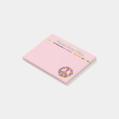 Vredesgebarentaal Memo in roze Post-it® Notes (Schuin)