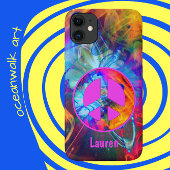 Vredesgebarentaal met brede kleuren en lichte stre Case-Mate iPhone case