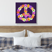 Vredesgebarentaal op Paars Canvas Afdruk (Insitu (Slaapkamer))