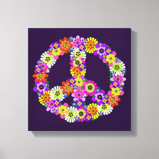 Vredesgebarentaal op Paars Canvas Afdruk (Voorkant)