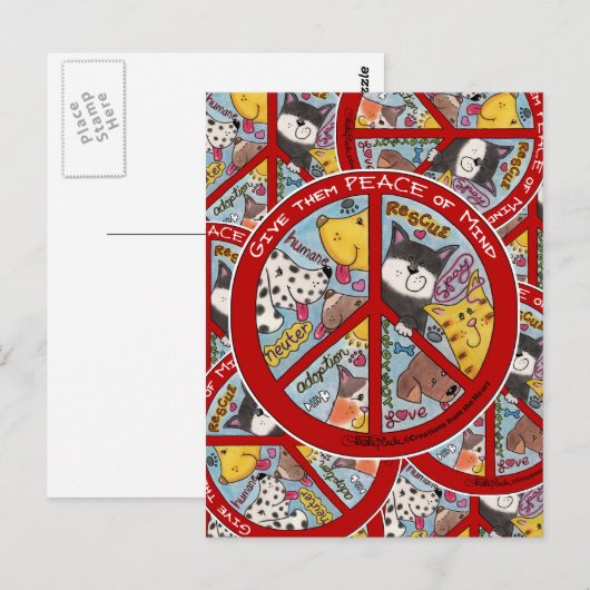 Vredesgebarentaal voor dieren briefkaart (Voorkant / Achterkant)