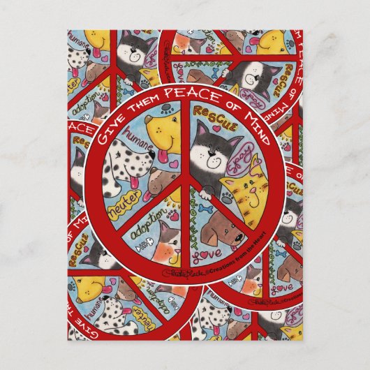 Vredesgebarentaal voor dieren briefkaart (Voorkant)