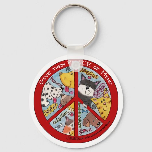 Vredesgebarentaal voor dieren sleutelhanger (Voorkant)