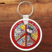 Vredesgebarentaal voor dieren sleutelhanger (Voorkant)