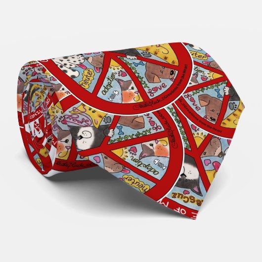 Vredesgebarentaal voor dieren stropdas (Opgerold)