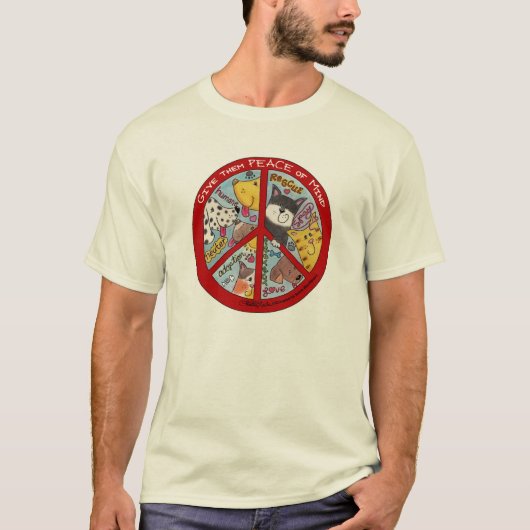 Vredesgebarentaal voor dieren t-shirt (Voorkant)