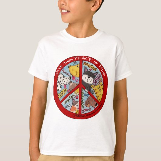 Vredesgebarentaal voor dieren t-shirt (Voorkant)