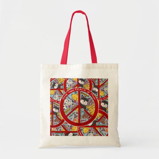 Vredesgebarentaal voor dieren tote bag (Voorkant)