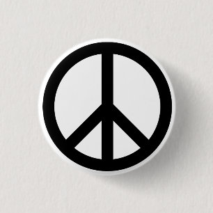 Vredesgebarenteken Symbool Peace Retro 60's 70's Ronde Button 3,2 Cm