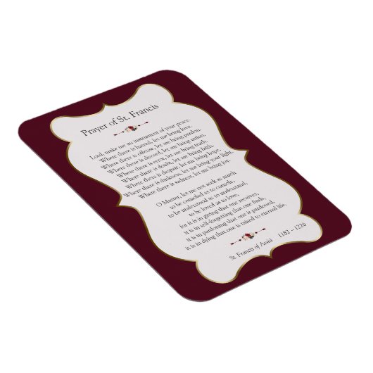 Vredesgebed van het Lijst van St. Francis Golden Magneet (Rechterzijde)