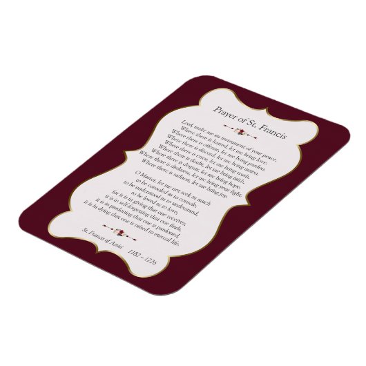 Vredesgebed van het Lijst van St. Francis Golden Magneet (Linkerzijde)