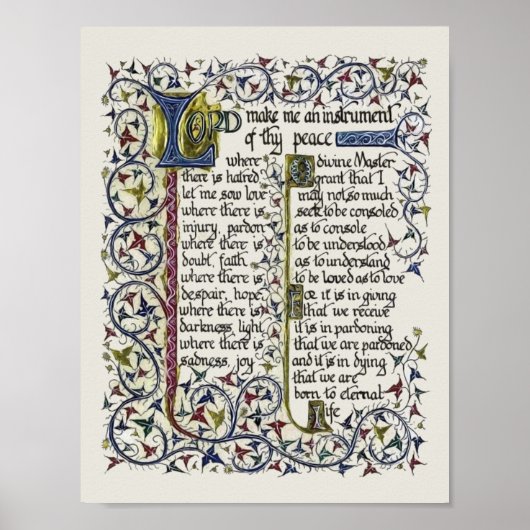 Vredesgebed van St. Francis van Assisi Poster (Voorkant)