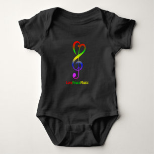 Vredesgezinde muziek met een zwart baby shirt
