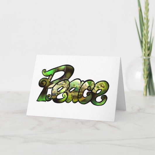 Vredesgroene kerstdecoraties kaart (Voorkant)