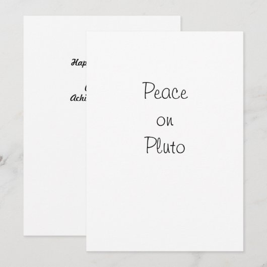 Vredesgroet op Pluto kaart (Voorkant / Achterkant)
