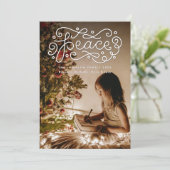 Vredeshand Letter Foto Feestdagenkaart (Staand voorkant)