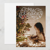 Vredeshand met de hand geschreven foto feestdagenkaart (Voorkant / Achterkant)