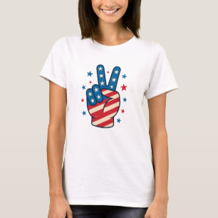 Vredeshand VS-vlag 4 juli T-shirt