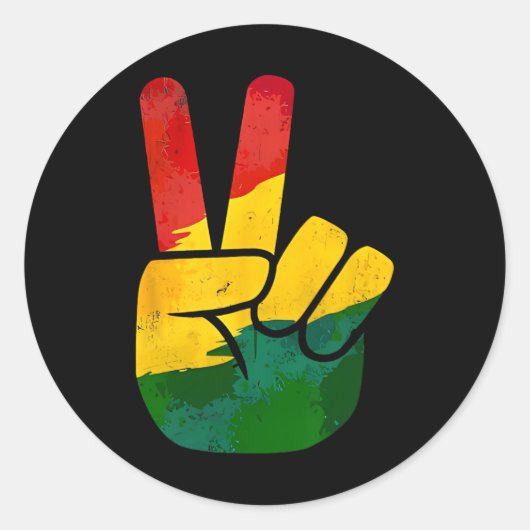 Vredeshandteken Juneteenth-dag Zwarte trots Mannen Ronde Sticker (Voorkant)