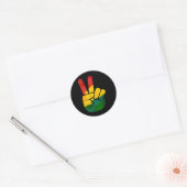 Vredeshandteken Juneteenth-dag Zwarte trots Mannen Ronde Sticker (Envelop)