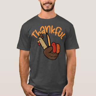 Vredeshandteken Thankful Turkey Thanksgiving800 T-shirt