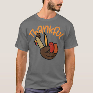 Vredeshandteken Thankful Turkey Thanksgiving806 T-shirt