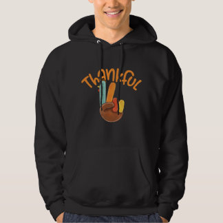 Vredeshandteken Thankful Turkey Thanksgiving T-Shi Hoodie