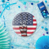 Vredeshandtekeningen met VS-vlag Papieren Bordje (Feest)