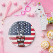Vredeshandtekeningen met VS-vlag Papieren Bordje (Feest)