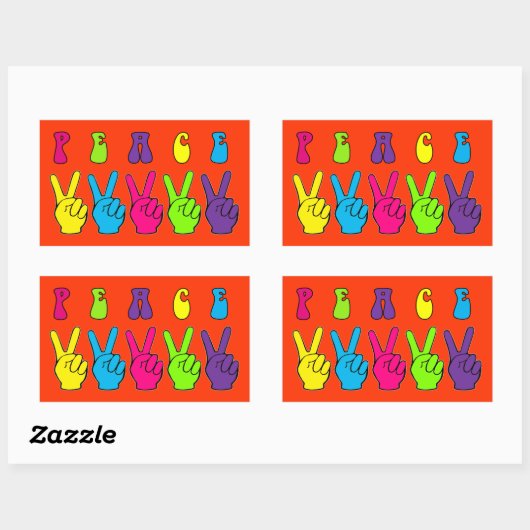 Vredeshandtekeningen Rechthoekige Sticker (Vel)