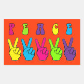 Vredeshandtekeningen Rechthoekige Sticker (Voorkant)