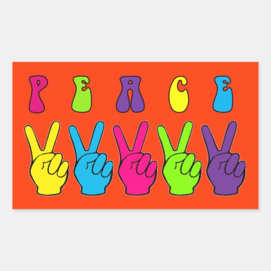 Vredeshandtekeningen Rechthoekige Sticker (Voorkant)