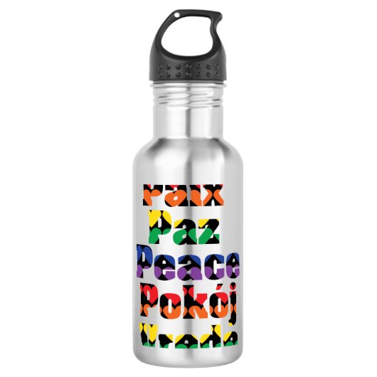 Vredesharten Regenboogpatroon Waterfles (Voorkant)