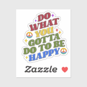 Vredeshippie Gelukkig Aanmoediging Positiviteit  Sticker