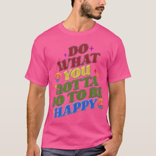 Vredeshippie Geluksbevordering Positiviteit T-shirt (Voorkant)