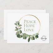 Vredeshoop liefde groene krans business logo feestdagenkaart (Voorkant / Achterkant)