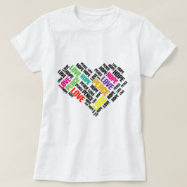VREDESHOPE - Stijlvolle Word Cloud T-shirt