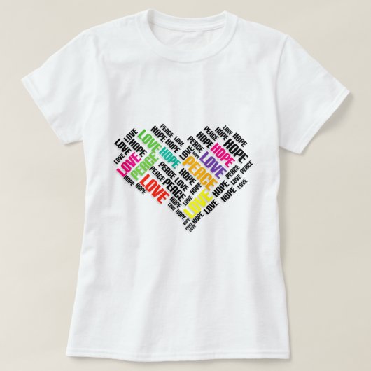 VREDESHOPE - Stijlvolle Word Cloud T-shirt (Design voorkant)