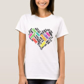 VREDESHOPE - Stijlvolle Word Cloud T-shirt (Voorkant)