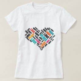 VREDESHOPE - Stijlvolle Word Cloud T-shirt