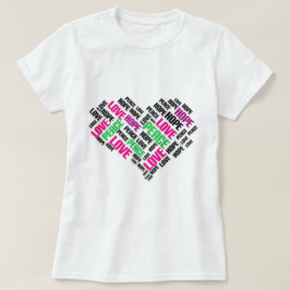 VREDESHOPE - Stijlvolle Word Cloud T-shirt