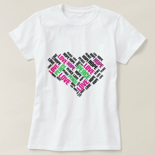 VREDESHOPE - Stijlvolle Word Cloud T-shirt (Design voorkant)