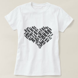 VREDESHOPE - Stijlvolle Word Cloud T-shirt