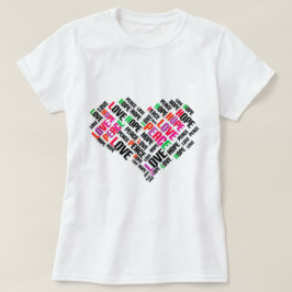 VREDESHOPE - Stijlvolle Word Cloud T-shirt