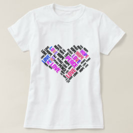VREDESHOPE - Stijlvolle Word Cloud T-shirt