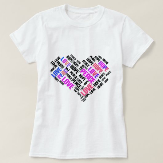 VREDESHOPE - Stijlvolle Word Cloud T-shirt (Design voorkant)