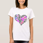 VREDESHOPE - Stijlvolle Word Cloud T-shirt (Voorkant)