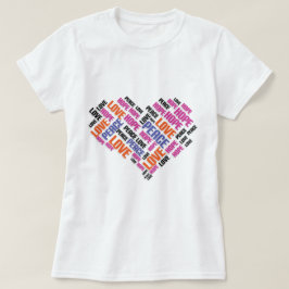 VREDESHOPE - Stijlvolle Word Cloud T-shirt