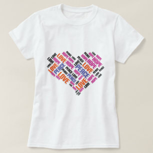 VREDESHOPE - Stijlvolle Word Cloud T-shirt